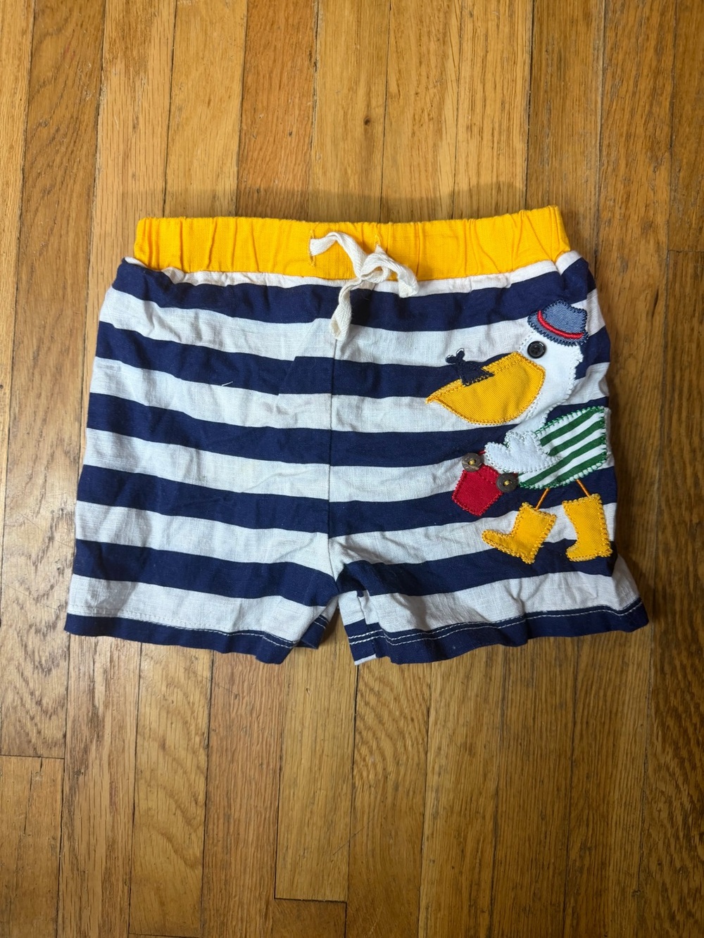 Mudpie 9/12M Pelican Embroidered Swim Trunks